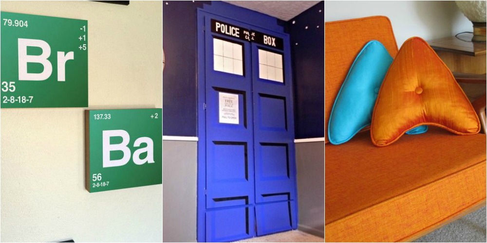 As séries de TV Breaking Bad, Doctor Who e Star Trrek (que tem também versão para o cinema) são temas de decorações