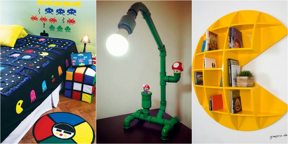 Space Invaders, Pac Man, Super Mario e outros podem ser temas de decoração